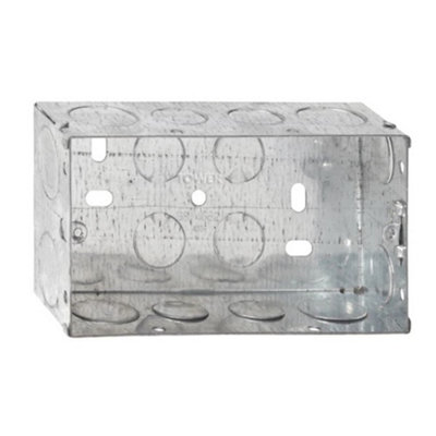 Click WA098 Flush Steel Mounting Box Double 2 Gang 47mm Deep