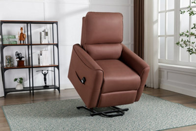 Clifton Electric Fabric Single Motor Rise Recliner Lift Mobility Tilt Chair (Brown)