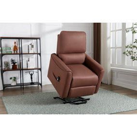 CLIFTON ELECTRIC FABRIC SINGLE MOTOR RISE RECLINER LIFT MOBILITY TILT CHAIR (Brown)