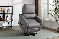 CLIFTON ELECTRIC FABRIC SINGLE MOTOR RISE RECLINER LIFT MOBILITY TILT CHAIR (Grey)