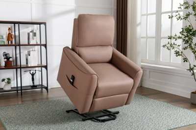 Clifton Electric Fabric Single Motor Rise Recliner Lift Mobility Tilt Chair (Mocha)