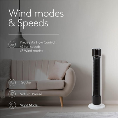 Climatik 43-inch XL Ultra Quiet Tower Fan, Bladeless Internal ...