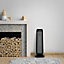 Climatik Oscillating Black Tower Ceramic Heater - Energy Efficient, Thermostat, LED Display, with Timer & Remote Control