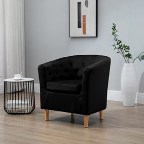 Small black velvet online chair