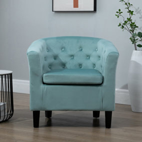 Clio 68cm wide Mint Velvet Fabric Studded Back Accent Chair with Dark and Light Wooden Legs