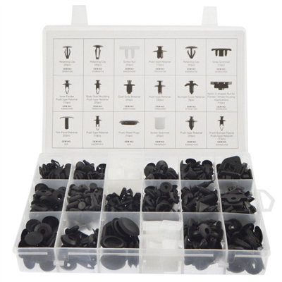 Clip Assortment Set Retaining Retainer Grommet Clips Fixings 408pc For Nissan Trim DIY at B&Q