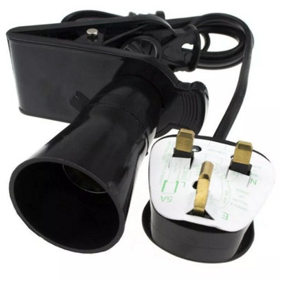 Clip On Light Bulb Holder Adaptor B22 Bayonet Flex Lamp Grip with UK ...