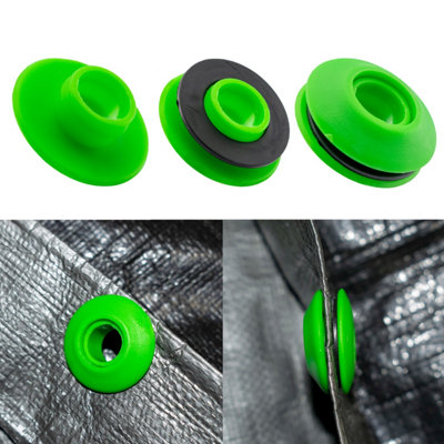 clip on replacement eyelets for tarpaulins and other sheeting in green - 5