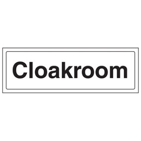 Cloakroom - Door Sign Location - 1mm Rigid Plastic - 300x100mm (x3)