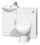 Cloakroom Furniture Pack - Includes Cabinet, Basin, WC Unit, Cistern, Back to Wall Toilet Pan and Soft Close Seat  - Gloss White