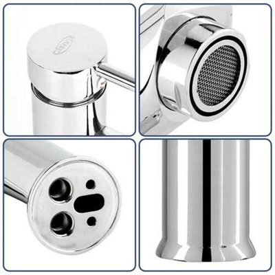 Cloakroom Mono Basin Mixer Tap with Waste, Chrome finished tap for Modern Bathroom