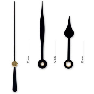 Clock Hands Style F - Black - Project Kits Accessories