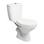 Close Coupled Ceramic Toilet WC Bathroom Pan, Dual Flush Cistern and Seat - White