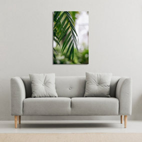 Closeup of green palm leaf (Canvas Print) / 101 x 77 x 4cm