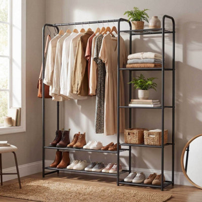 Clothes Rack, Open Wardrobe, 29 x 112 x 158.4 cm, Clothes Rail, Coat ...