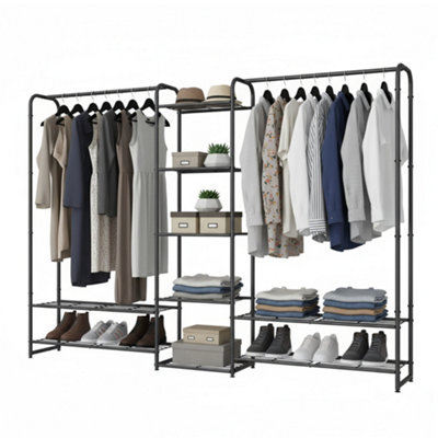 Clothes Rack, Open Wardrobe, 29 x 183 x 158.4 cm, Clothes Rail, Coat ...