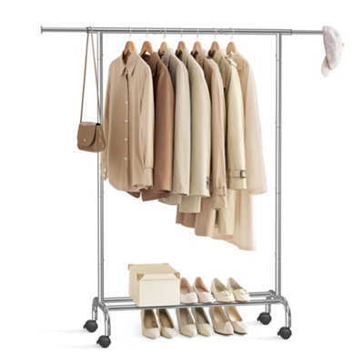 Clothes Rail, Clothes Rack, Extendable Hanging Rail, Clothing Storage ...