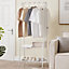 Clothes Rail Rack with Shelves - White