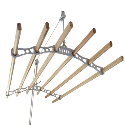 Clothing Airer Ceiling Pulleys White 2m DIY at B&Q