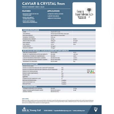 Cloud 9 Caviar & Crystal 9mm Carpet Underlay