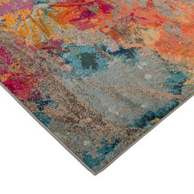 Cloud Galactic Abstract Geometric Modern Cotton Backing Rug for Living Room Bedroom and Dining Room-120cm X 170cm - 3