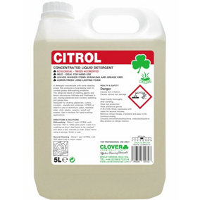 Clover Chemicals Citrol Lemon Washing Up Liquid 5l