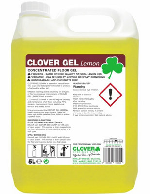 Clover Chemicals Clover Gel Concentrate Floor Cleaner Lemon 5l