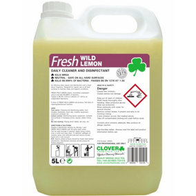 Clover Chemicals Daily Cleaner and Disinfectant Wild Lemon 5l