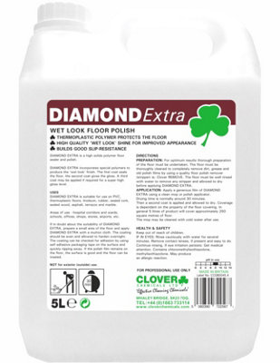 Clover Chemicals Diamond Extra Wet Look Floor Polish 25% 5l