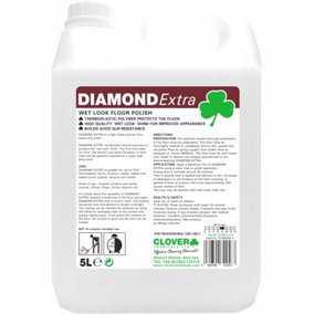 Clover Chemicals Diamond Extra Wet Look Floor Polish 25% 5l