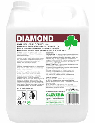 Clover Chemicals Diamond Floor Polish 25% 5l | DIY at B&Q