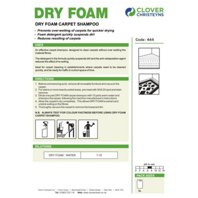 Clover Chemicals Dry Foam Carpet Shampoo 5l