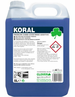 Clover Chemicals Koral Combi Oven Rinse Aid 5l