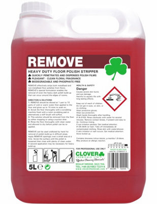 Clover Chemicals Remove Heavy Duty Floor Polish Stripper 5l