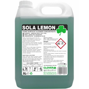 Clover Chemicals Sola Lemon Hard Surface Cleaner 5l
