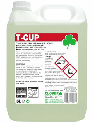 Clover Chemicals T-Cup Chlorinated Dishwasher Liquid 5l