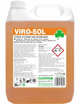 Clover Chemicals Viro-Sol Citrus Cleaner Degreaser 5l