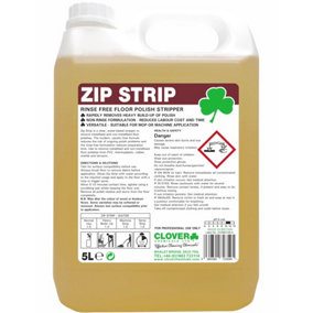 Clover Chemicals Zip Strip Rinse-Free Floor Polish Stripper 5l