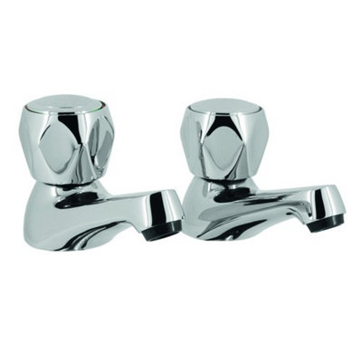 Club Basin Taps Pair Chrome Bathroom