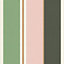 Club Botanique Stripe Wallpaper Pink / Green Rasch 539028
