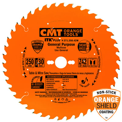 CMT ITK Finish Circular Saw Blade 165 x 20 (+15.87) x 36T - 271.250.42M