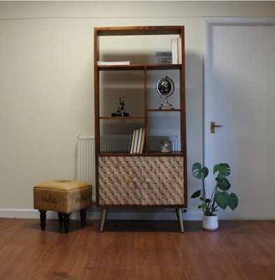 CNC Retro Multi shelf bookcase with 2 Doors