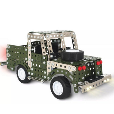 Coach House Partners Land Rover with LED Lights Metal Construction Set (408 pieces)
