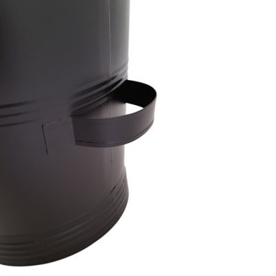 4pcs Black Fire Tool Set Coal Hod And Coal Bucket Bin Box Fire Side Fireplace Large 21" Black Metal Coal Storage Hod Scuttle FREE Shovel & Poker