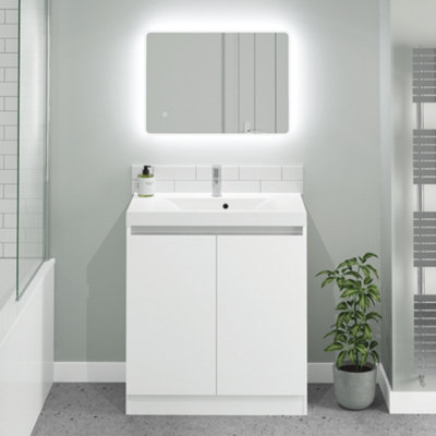 Coast 600mm White Gloss Floorstanding Basin Unit complete with Basin Price Comparisons | Compare The Build