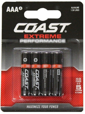 Coast Extreme Performance Alkaline Batteries AAA 4 Pack Price Comparisons | Compare The Build