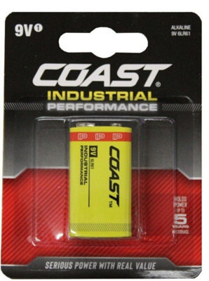 Coast Industrial Performance Alkaline Batteries 9V Single