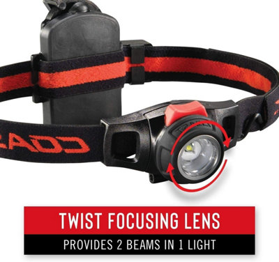 COAST LED 250 Lumens 95m Range 2 mode Focusing Head Torch Recharge HL7R