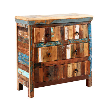 Coastal 4 Drawer Chest - Wood - L40 x W90 x H90 cm