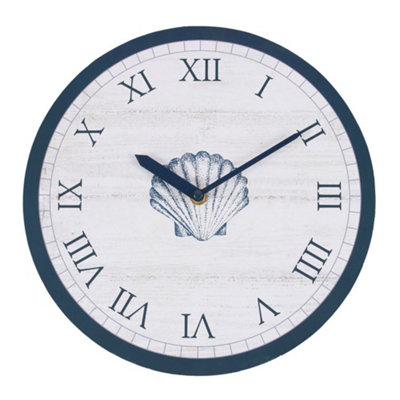 Coastal Charm Shell Design Wall Clock. Diameter 28 cm